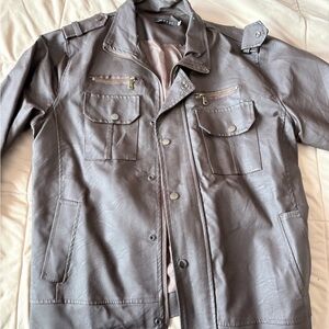 Men's brown faux Leather Jacket